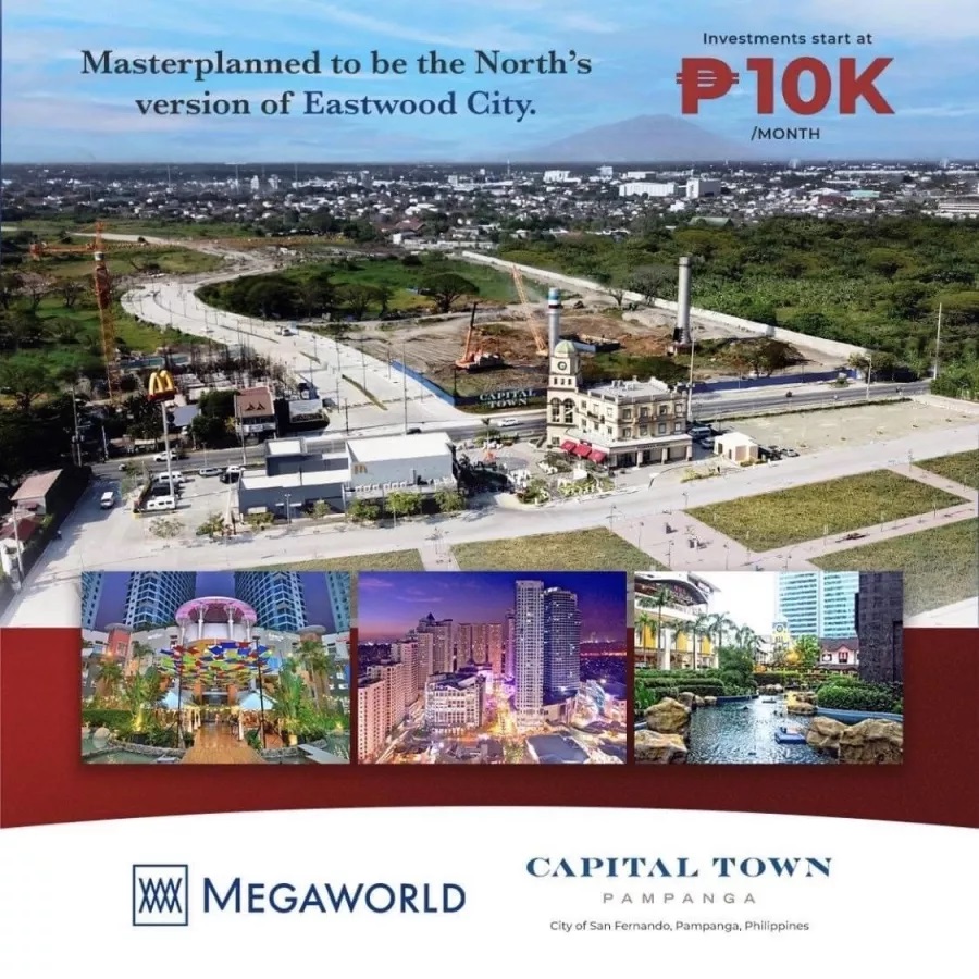 Pre-selling Condo inside Capital Town Pampanga by Megaworld (Turnover: 2024)